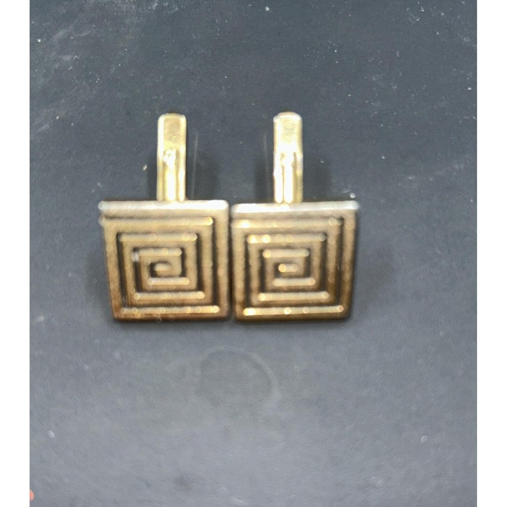 Vintage Goldtone Swank Maze‎ Infinity Cufflinks